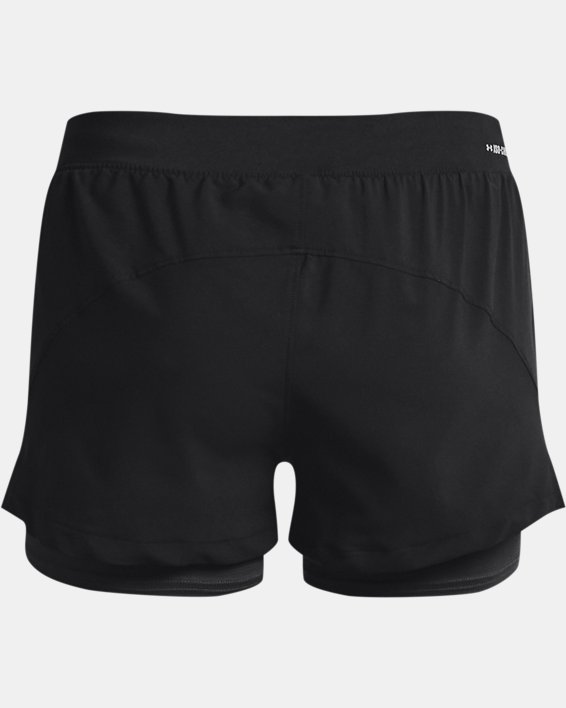 Women's UA Iso-Chill Run 2-in-1 Shorts in Black image number 7